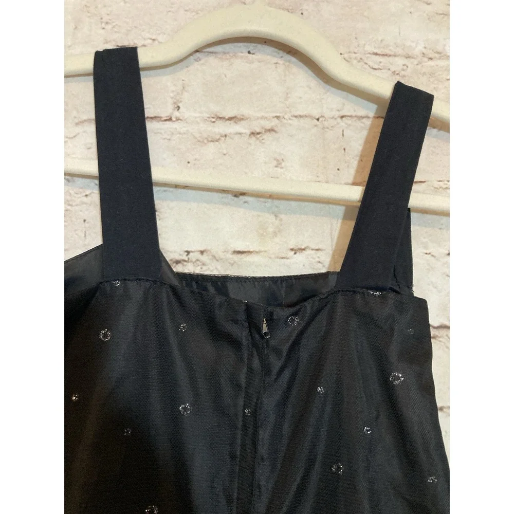 Vintage Y2K BCX Dress 9 Black‎ Glitter Embellished Fit Flare Cocktail Party Mesh